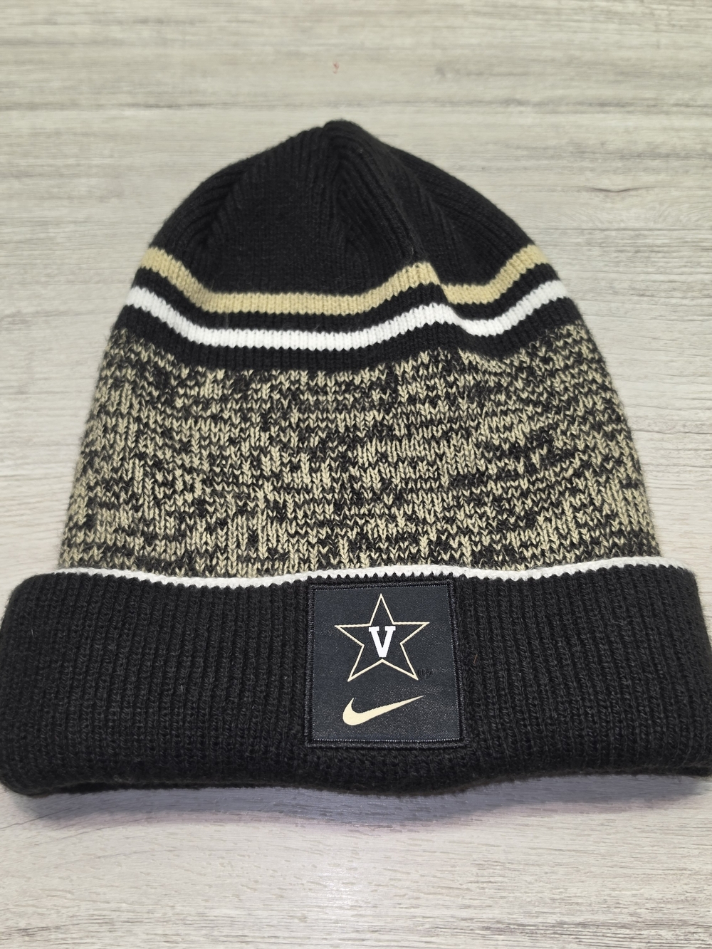 Y2K Nike Vanderbilt Commodores Knit Beanie Adult Black And Gold